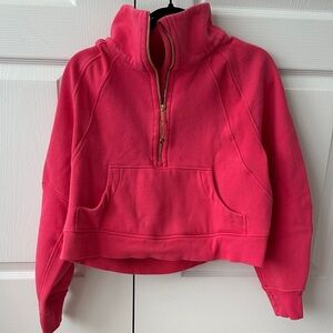 lululemon athletica Bright Pink Half-Zip Fleece Pullover